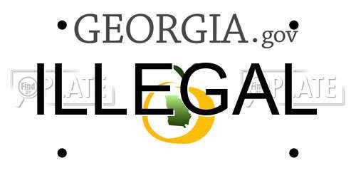ILLEGAL Georgia License Plate