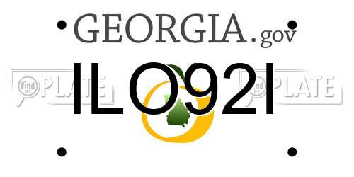 ILO92I Georgia License Plate