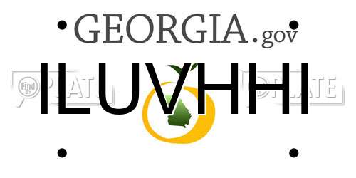 ILUVHHI Georgia License Plate
