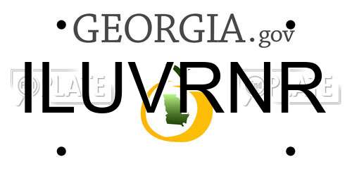 ILUVRNR Georgia License Plate