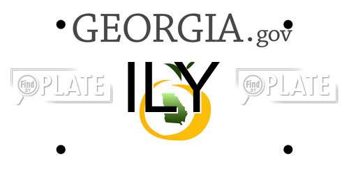 ILY Georgia License Plate