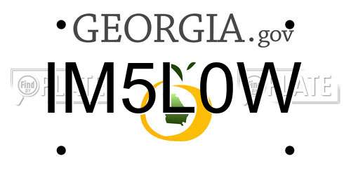IM5L0W Georgia License Plate