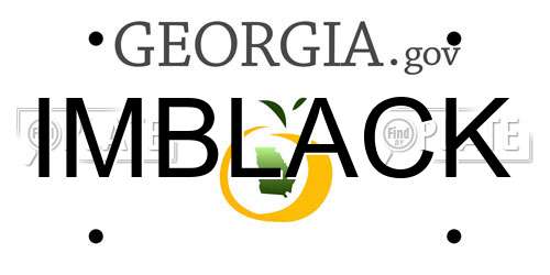 IMBLACK Georgia License Plate