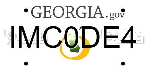IMC0DE4 Georgia License Plate
