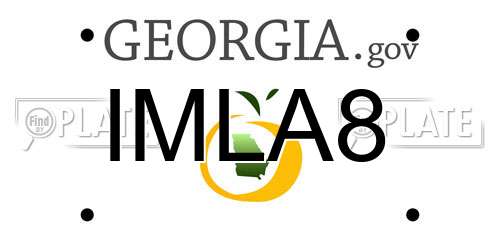 IMLA8 Georgia License Plate