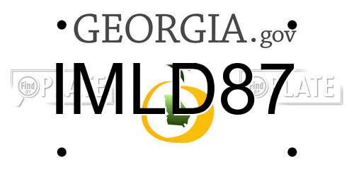 IMLD87 Georgia License Plate