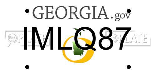 IMLQ87 Georgia License Plate