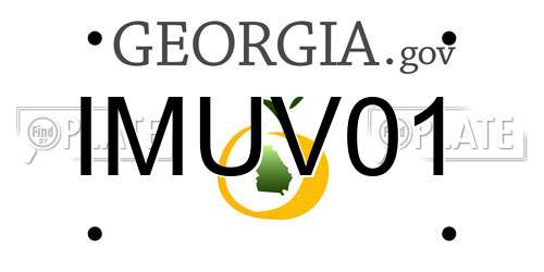 IMUV01 Georgia License Plate