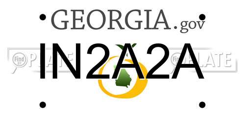 IN2A2A Georgia License Plate