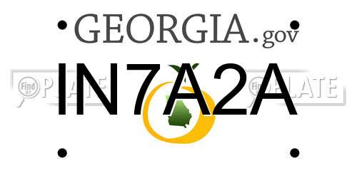 IN7A2A Georgia License Plate