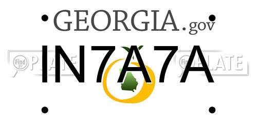 IN7A7A Georgia License Plate