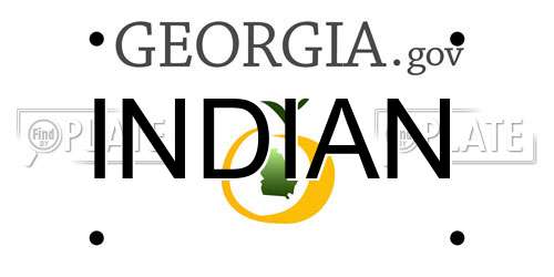 INDIAN Georgia License Plate