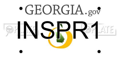 INSPR1 Georgia License Plate