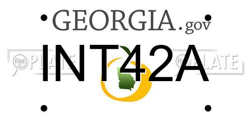 INT42A Georgia License Plate