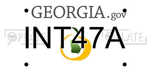 INT47A Georgia License Plate
