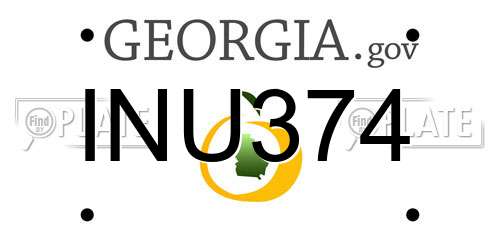 INU374 Georgia License Plate