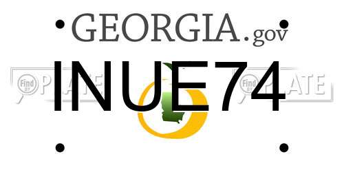 INUE74 Georgia License Plate