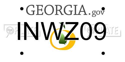 INWZ09 Georgia License Plate