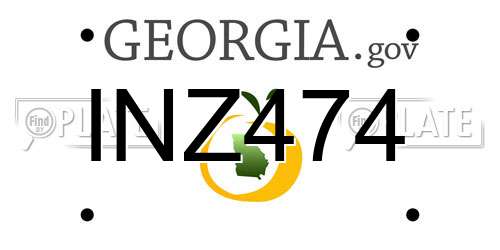 INZ474 Georgia License Plate