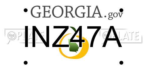 INZ47A Georgia License Plate