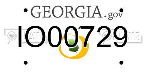IO00729 Georgia License Plate