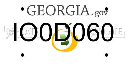 IO0D060 Georgia License Plate