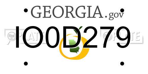 IO0D279 Georgia License Plate