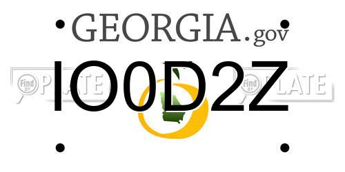 IO0D2Z Georgia License Plate
