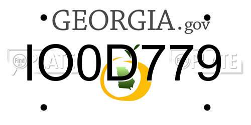 IO0D779 Georgia License Plate