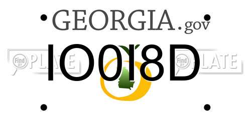 IO0I8D Georgia License Plate