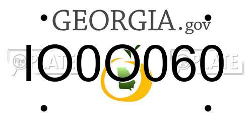 IO0O060 Georgia License Plate