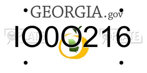 IO0O216 Georgia License Plate