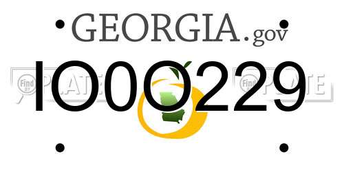IO0O229 Georgia License Plate