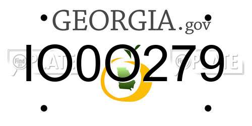IO0O279 Georgia License Plate