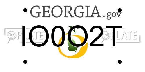 IO0O2T Georgia License Plate