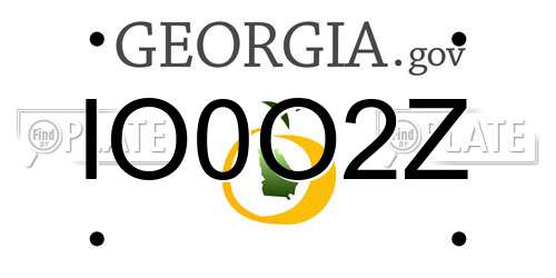 IO0O2Z Georgia License Plate