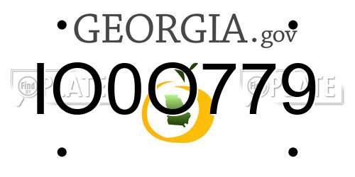 IO0O779 Georgia License Plate