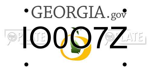 IO0O7Z Georgia License Plate