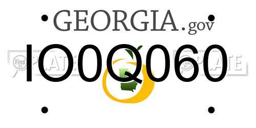 IO0Q060 Georgia License Plate