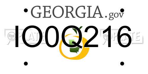 IO0Q216 Georgia License Plate