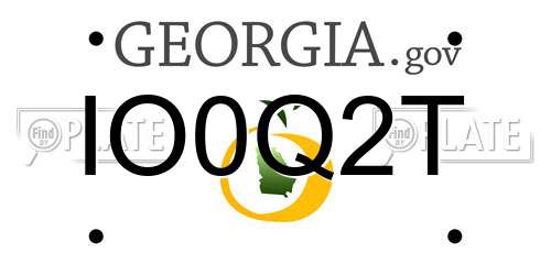 IO0Q2T Georgia License Plate