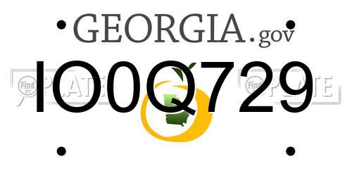 IO0Q729 Georgia License Plate
