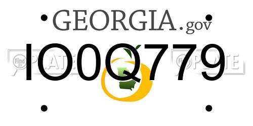 IO0Q779 Georgia License Plate