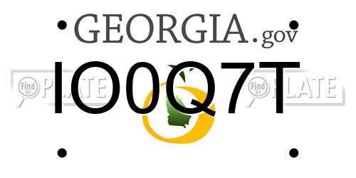 IO0Q7T Georgia License Plate