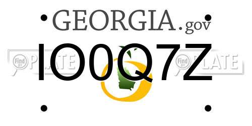 IO0Q7Z Georgia License Plate