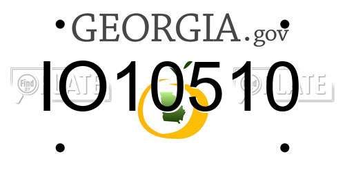 IO10510 Georgia License Plate