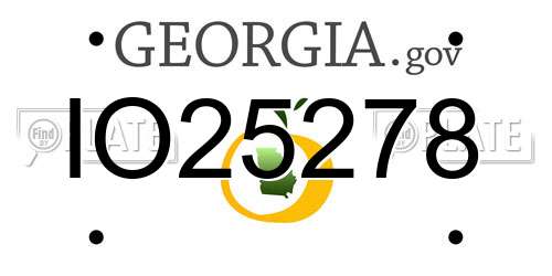 IO25278 Georgia License Plate