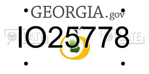 IO25778 Georgia License Plate