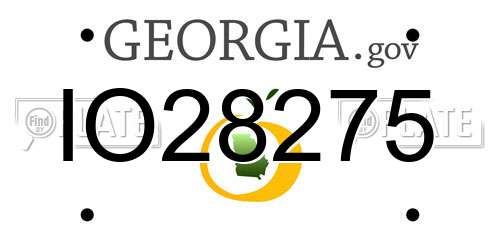 IO28275 Georgia License Plate