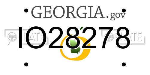 IO28278 Georgia License Plate